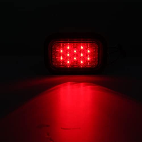 5 x 3 Piros 12 LED-es Pótkocsi hátsó Lámpák - 4db 5x3 Téglalap Led Kamion Fék Viszont hátsó Lámpák Lezárt RV Kamion Síkágyas hátsó lámpa w/Gumi