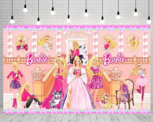 A lányok Hátteret Fotózás , Barbie Téma Hátteret Parti Kellékek Dekoráció, Lányok, Szülinapi Parti Kellékek Dekoráció 5x3ft