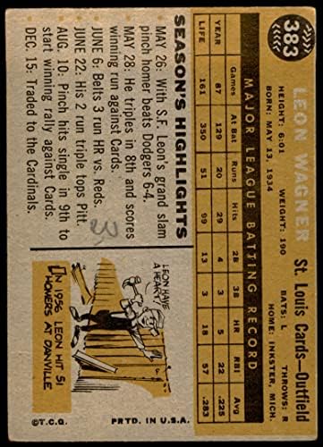 1960 Topps 383 Leon Wagner St. Louis Cardinals (Baseball Kártya) JÓ Bíborosok