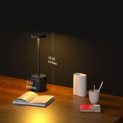 JALVDE Vezeték nélküli Újratölthető LED-es asztali Lámpa, Modern 10.25 inches Hordozható asztali Lámpa 5000 mAh Akkumulátor