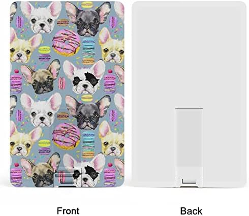 Akvarell francia Bulldog Kiskutya Hitelkártya USB Flash Meghajtók Személyre szabott Memory Stick Kulcs, Céges Ajándék, Promóciós