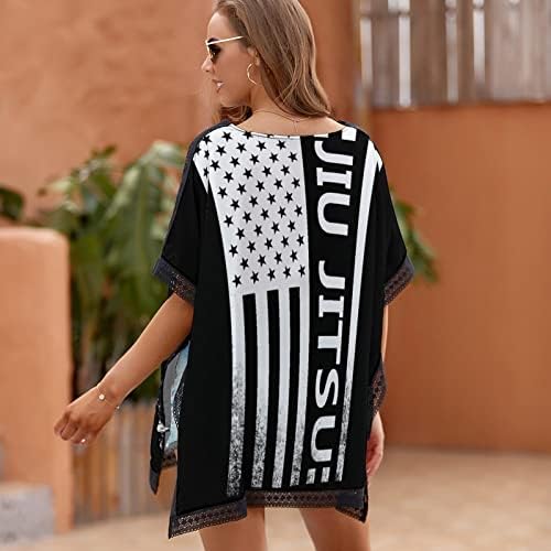 BAIKUTOUAN Amerikai Zászló Jiu-Jitsu Női Strandcuccot Bikini Fürdőruha Partra Úszni Fedezze Fel a Ruhát Nyomtatás
