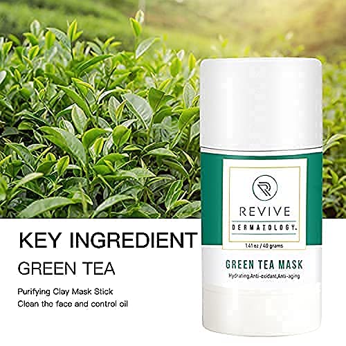 Újraéleszteni Bőrgyógyászat Zöld Tea Maszk Stick – Zöld Tea Tisztító Agyag Stick Maszk Mitesszer Eltávolító, Mély Pórusok Tisztító