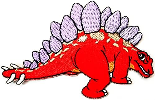 Kleenplus 2db. Vörös Kentrosaurus Dinoszaurusz Vas a Foltok Dinoszaurusz Aranyos Állat Rajzfilm, Gyerek Divat-Stílus Hímzett Motívum
