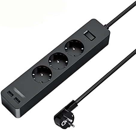 ZLXDP Több elosztó Túlfeszültség-Védelmi 2 EU Üzletek Konnektor Aljzat USB 3 Portss 1,8 m-es Hosszabbító Kábel Utazási Asztali (Szín