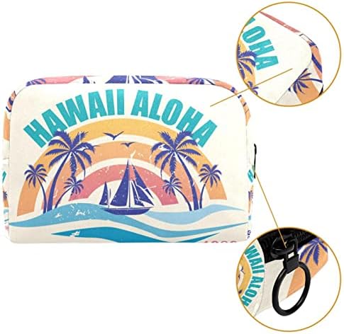 TBOUOBT Kozmetikai Táskák, Smink, Női Táskák, Kis Smink Tok Utazás Táskák, Aloha Nyári Óceáni Hawaii-Szigetek