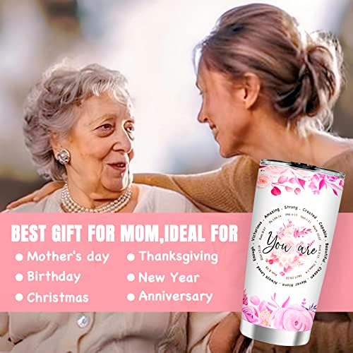 WNNNS Ajándékok Anya - Rozsdamentes Acél Dobon 20oz Ajándék Nőknek - Születésnapi anyák Napi Ajándék Nőknek, Anya, Feleség Nagyi