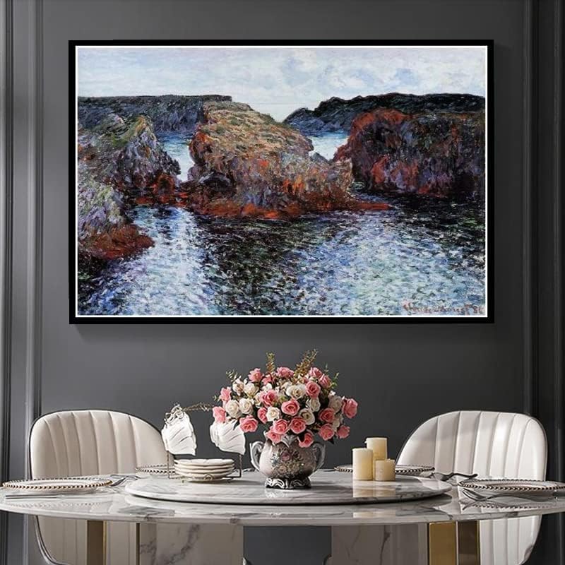 A hajók A Parton a Etretat Festmény Claude Monet DIY 5D Gyémánt Festmény Készletek DIY Művészeti Kézműves Haza Fali Dekor, Születésnapi Ajándékok