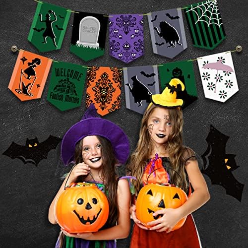 Haunted Mansion Dekoráció-Halloween Party Zászló Dekoráció,11pcs Halloween Stoppal Szellemek Lógott a Kandalló Banner Garland