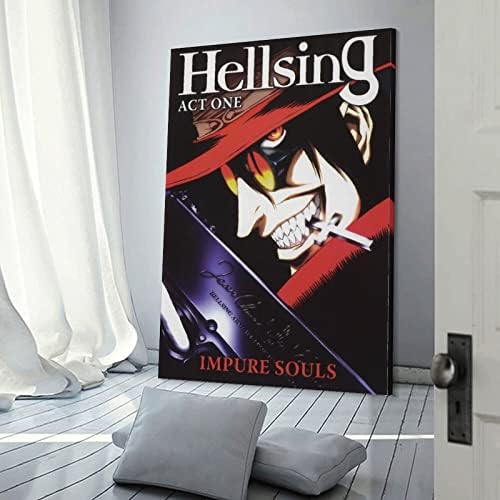 Anime Poszterek Hellsing Ultimate Király Plakátok Srácok Hálószoba Vászon Dekorációs Festmény Wall Art Festmények Vászon Fali Dekoráció lakberendezés