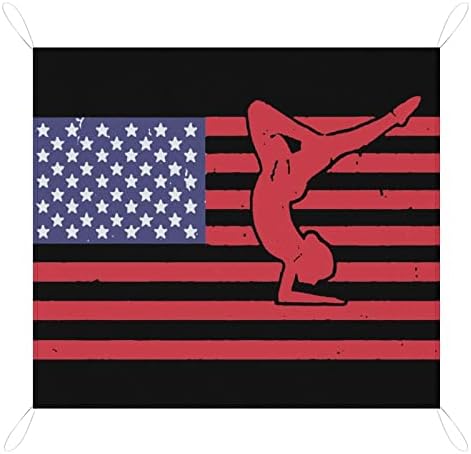 Amerikai Zászló Tornász Piknik Takaró Vízhatlan Strand Takaró Összecsukható Padding Kültéri Lábtörlő Utazási Kemping 67x57
