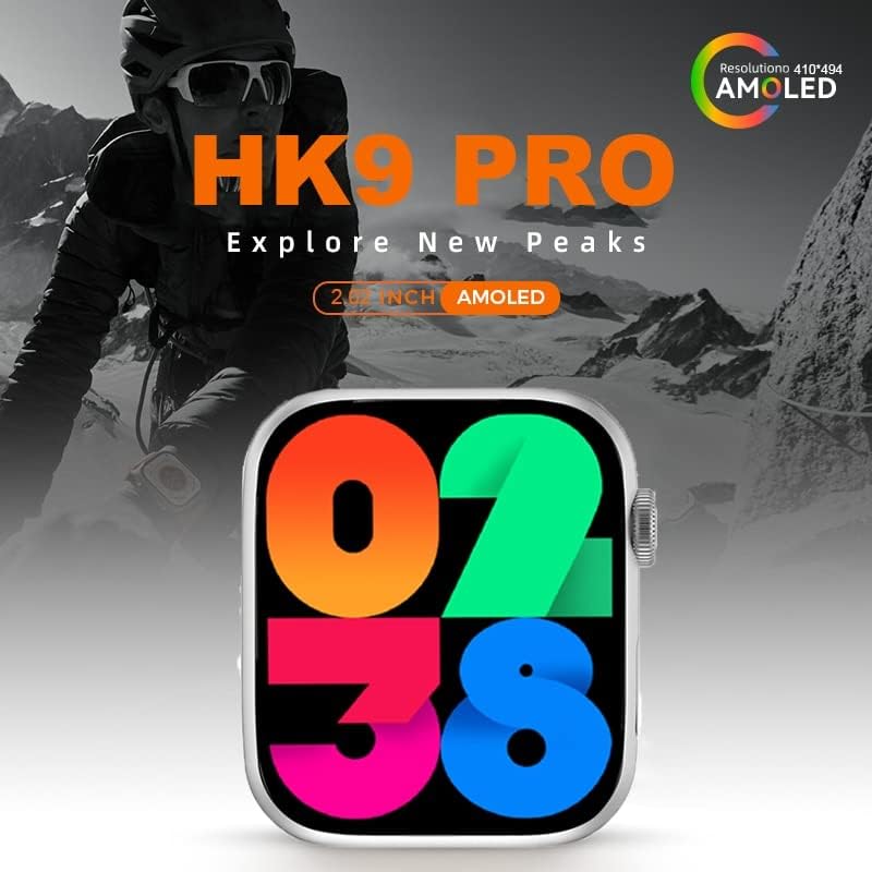 2023 Új HK9 Pro Smart Óra 2.02 Amoled Képernyő Sorozat 9 Iránytű NFC Bluetooth Hívás Férfi Sport Smartwatch PK H12 HK8 Helló Óra