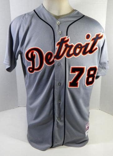 2014-ben a Detroiti Tigrisek Ed Hodge 78 Játék Használt Szürke Jersey 46 924 - Játék Használt MLB Mezek