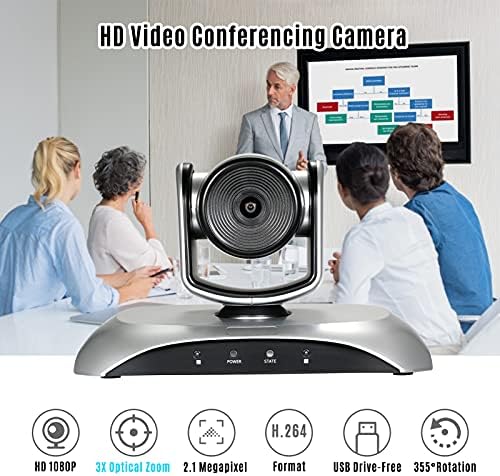 BUZHI Hd Konferencia Kamera,1080P HD Videó Konferencia Fényképezőgép 3X Optikai Zoom Széles Látószögű Webkamera Támogatott