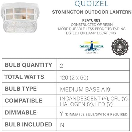 Quoizel SNN1612K Stonington Szabadtéri süllyeszthető Mennyezeti Világítás, 2-Fény, 120 Watt, Misztikus Fekete (6 H x 12 W)