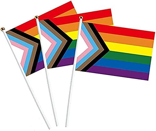 Mini Rainbow Bot, Zászló, 10Pack 5 x 8 hüvelyk Közösségi Meleg Büszkeség Leszbikus, Biszexuális, Transznemű Zászló, Pan-a Nemek közötti Haladás