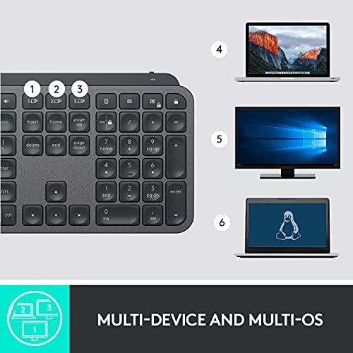 Logitech MX Kulcsok, Vezeték nélküli, Világító Billentyűzet, Csendes, Tökéletes Ütemű Kulcsok, Logi Csavar, Bluetooth, Újratölthető,