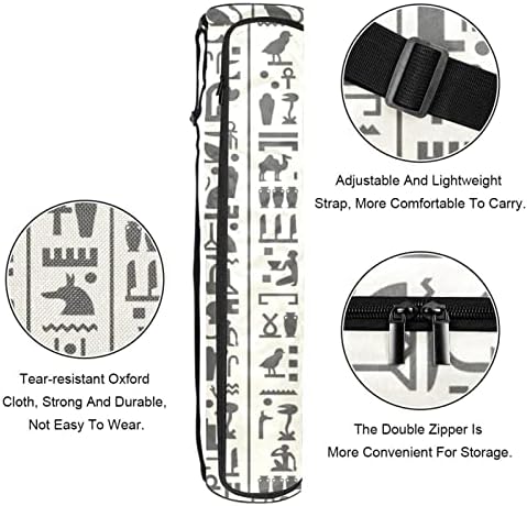 RATGDN Jóga Szőnyeg Táska, Egyiptomi Hieroglifikus Gyakorlat, Jóga Matrac-Hordozó Teljes Zip Jóga Szőnyeg hordtáska, Állítható Pánt a Nők,