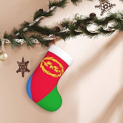QG ZZX Karácsonyi Harisnya, Fehér Szuper Puha Plüss Bilincset Zászló Eritrea Karácsonyi Harisnya Karácsonyi Díszek Harisnya