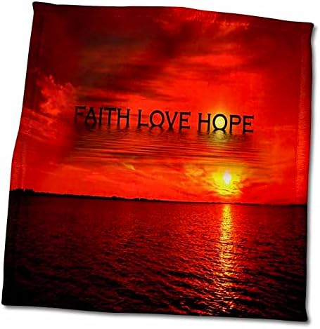 3dRose Nyomtatás a Hit, Szeretet, Remény A Vörös Florida Sunset - Törölköző (twl-204571-3)