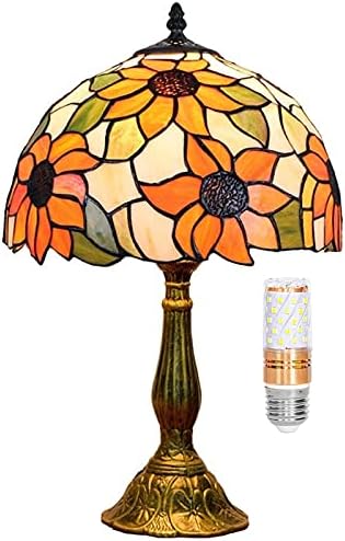 Blivuself Tiffany Lámpa ólomüveg Lámpa Napraforgó Sárga Hálószoba asztali Lámpa Olvasó asztali Lámpát az ágy mellett, Nappali, Iroda Kollégiumi