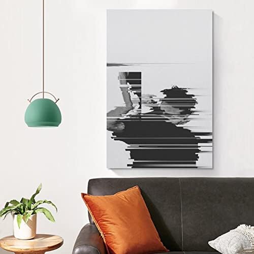 16x24inch(40x60cm) Modern Minimalista Absztrakt Fekete-Fehér Karakter Nappali Dekorációs Festés Hálószoba Kanapé Háttér Fal Kreatív