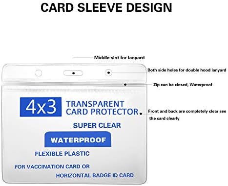 5 Csomag CDC Oltási igazolvány Védő Fém Klipsz 4 X 3 Immunizálás Rekord Vakcina Kártya Birtokosa Vízálló Tiszta Pvc Műanyag Hüvely,Resealable