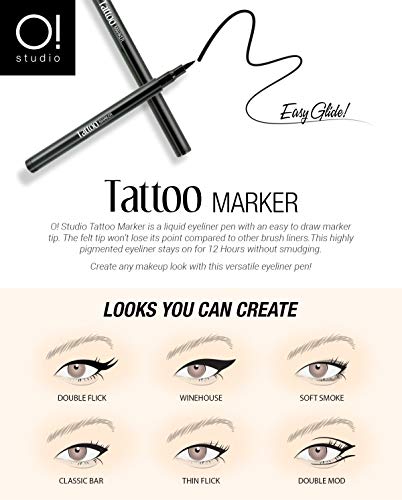 O Stúdió Tetoválás Jelölő Eyeliner Pen (2 CSOMAG)