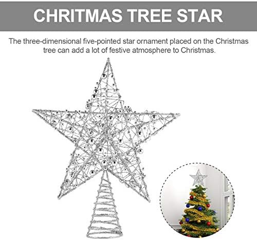 BESTOYARD 1DB Vas Csillag csúcsdíszt Csillogó Csillag Karácsonyi Ünnep csúcsdíszt 5 Pont Sztár Fesztivál Treetop Dekoráció Otthon