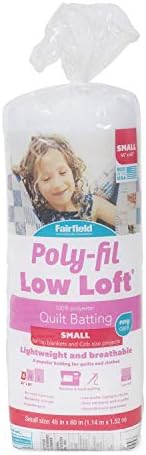 Fairfield Poli-Fil Alacsony-Loft Fil® Loft® Poliészter Ragasztott Szemrebbenés-72, 72 x 90, Fehér