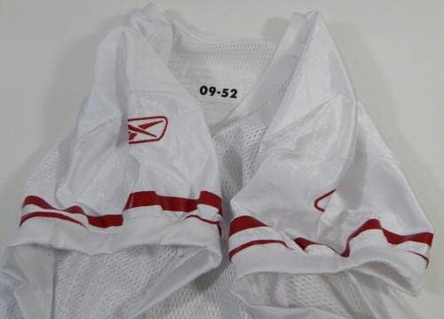 2009-ben a San Francisco 49ers Üres Játék Kiadott Fehér Jersey Reebok 52 DP24104 - Aláíratlan NFL Játék Használt Mezek