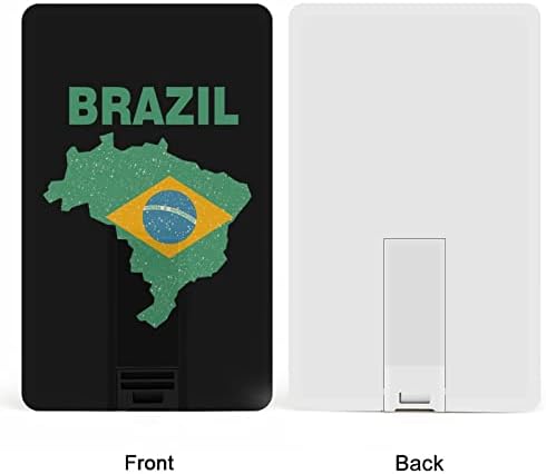 Régi Zászló Térkép Brazília USB Flash Meghajtó Hitelkártya Design USB Flash Meghajtó Személyre szabott Memory Stick Kulcs 32G