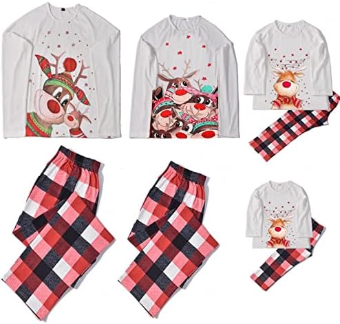 Karácsonyi Kockás Nyomtatott Loungewear Karácsonyi Családi Megfelelő Pizsama, Hosszú Ujjú Haza Hálóruházat Megfelelő a Pizsama