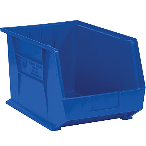 Top Pack szállítási Műanyag Stack & Lógni Bin Dobozok, 18 x 11 x 10, Kék (Pack 4)