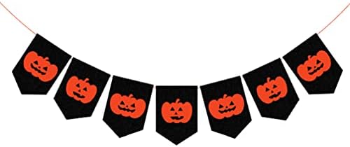 Amosfun Fekete Garland Halloween Dekoráció Kényes Lóg A Zászló Halloween Banner (Fekete) Fekete Virág Koszorú