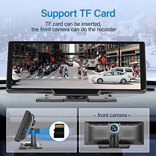 Hordozható, Vezeték nélküli, Apple Carplay Autó Hifi,podofo 9.3 HD IPS Érintőképernyő autórádió Támogató Bluetooth/Maps