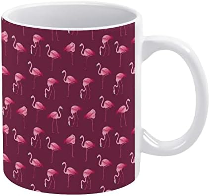 Rajzfilm Rózsaszín Flamingó Madár Nyomtatás Bögre Kávét Dobon Kerámia teáscsésze Vicces Ajándék Irodában, Otthon a Nők, a Férfiak 11 Oz