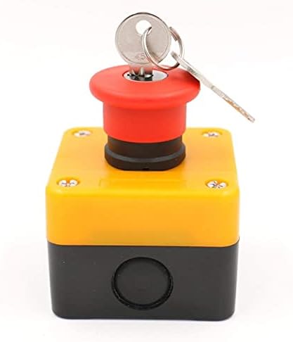 AKDE 660v Piros Jel vészleállító Nyomógomb Kapcsoló &Kulcs