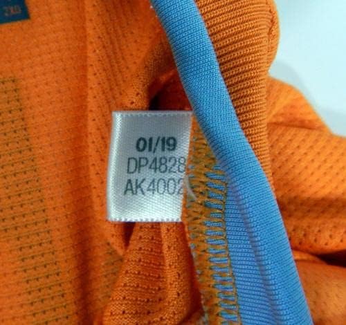2019 Houston Dynamo Kevin Garcia 16 Játékban Használt Aláírt Narancssárga Mez Szalag L 83 - Dedikált Foci Mezek