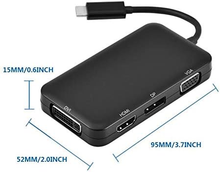 UXZDX 4-in-1 USB-C 3.1 C Típusú HDMI, DP-DVI 4K-s VGA Többportos Kábel Átalakító Adapter
