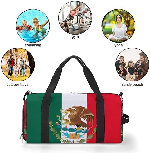 Mexikói Zászló Utazási sporttáska Gymbag Weekender Táskák Sport, Tornaterem Táska Utazás Cipő Rekesz Nők, Férfiak