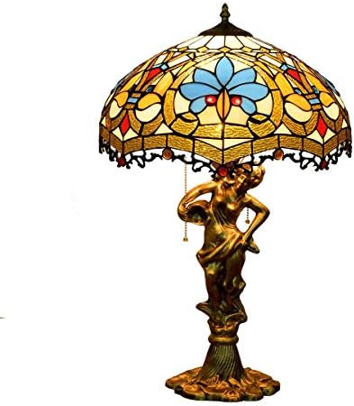 Tiffany Antik asztali Lámpa 16 Tiffany ólomüveg asztali Lámpa Európai Retro Szerelem, Gyöngyök, Színes Üveg, Nappali, Étkező, Hálószoba