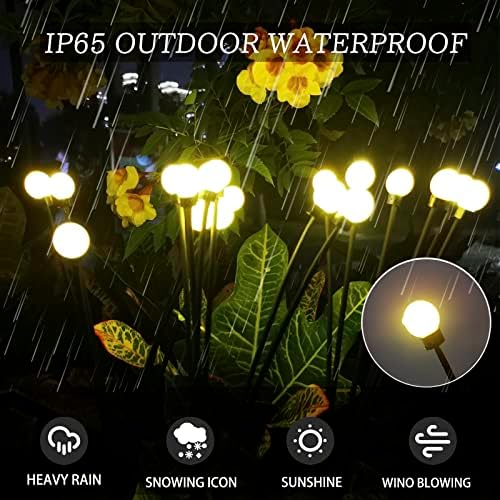 BINFENNY Napelemes Kerti Lámpák Solar Firefly - Lámpák, Kültéri Vízálló Kerti Dekoráció Starburst Imbolygott Fény Dekorációs Szolár