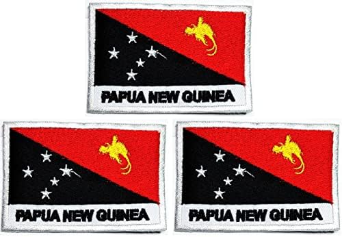 Kleenplus 3pcs. 1.7X2.6 HÜVELYK. Pápua Új-Guinea Zászló Hímzett Javítás Katonai Taktikai Zászló Jelkép Egységes Varrni Vas A Foltok Ország