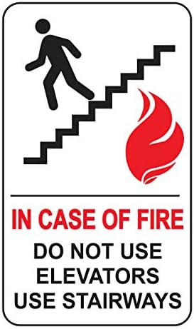 Tűz esetén Ne Használja a Liftet Használni Lépcső Alá a közbiztonság, Találkozni Tűz Biztonsági Kódok, 8 hüvelyk x 5 hüvelyk