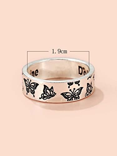 Gyűrűk Női Pillangó & Szlogen Grafikus Gyűrű