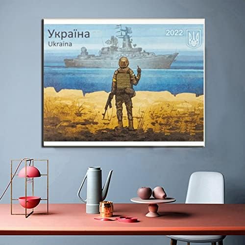 Orosz Hadihajó Plakátok Ukrajna Új Bélyegek Megtiszteltetés Katonák Wall Art Vászonra Nyomtatott Kép Wall Art Plakát, Haza,