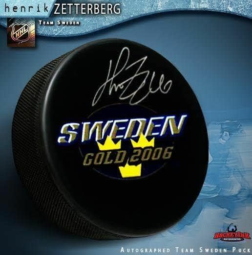 HENRIK ZETTERBERG Aláírt 2006 Svédország Arany Korong - Detroit Red Wings - Dedikált NHL Korong