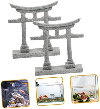 jojofuny 6 Db Garden Micro Táj Japandi Dekoráció Japán Akvárium Tartozékok Tartozékok Japán Torii Kapu Szobor Kis akvárium Dekoráció Miniatűr
