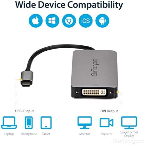 StarTech.com USB 3.1 Típus-C-Dual Link DVI-i Adapter - Digitális - 2560 x 1600 - Aktív USB-C-DVI Videó Adapter Átalakító (CDP2DVIDP),